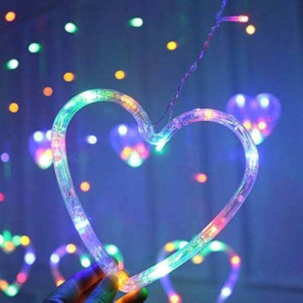 Diwali Light Curtain HEART MULTI , Led String Copper Lights - Image 7
