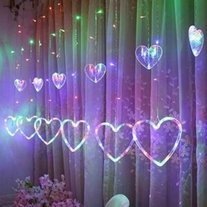 Diwali Light Curtain HEART MULTI , Led String Copper Lights