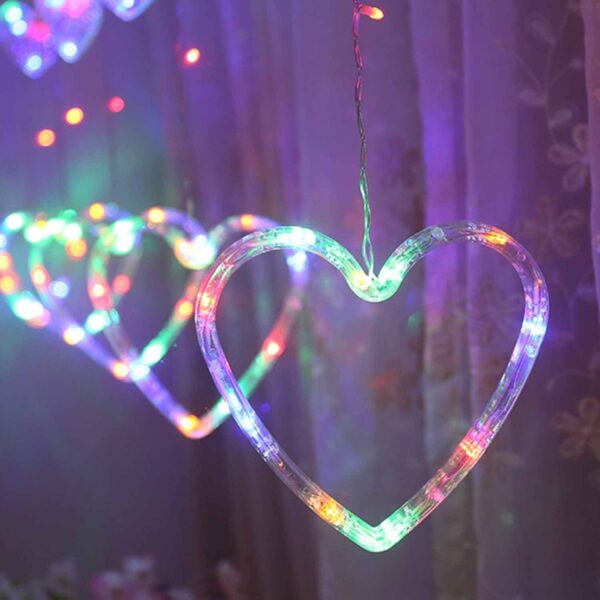 Diwali Light Curtain HEART MULTI , Led String Copper Lights - Image 2