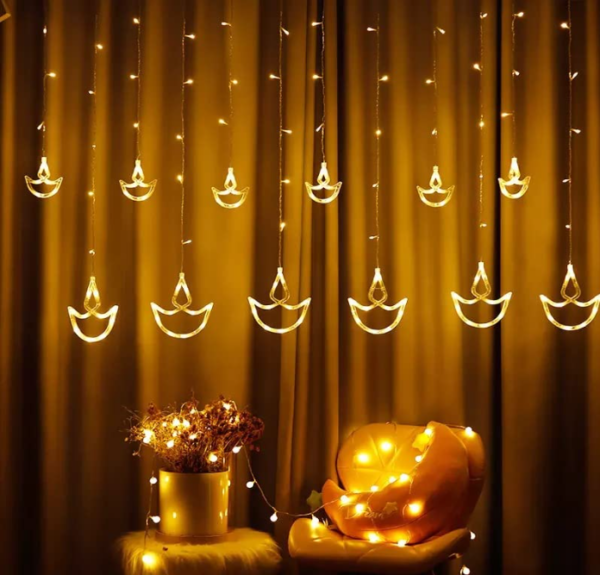 Diwali Light Curtain DIYA , Led String Copper Lights
