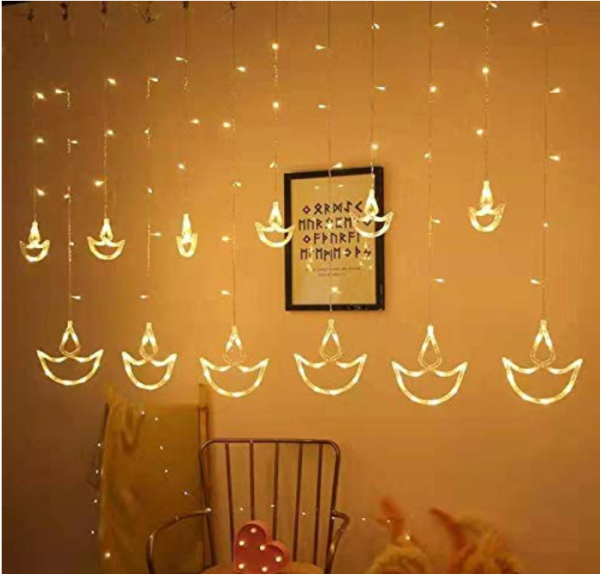 Diwali Light Curtain DIYA , Led String Copper Lights - Image 5