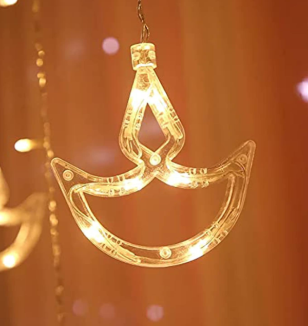Diwali Light Curtain DIYA , Led String Copper Lights - Image 4