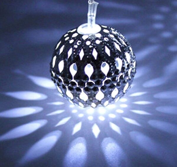10 big Silver metal Ball with White LED Lights - Image 5