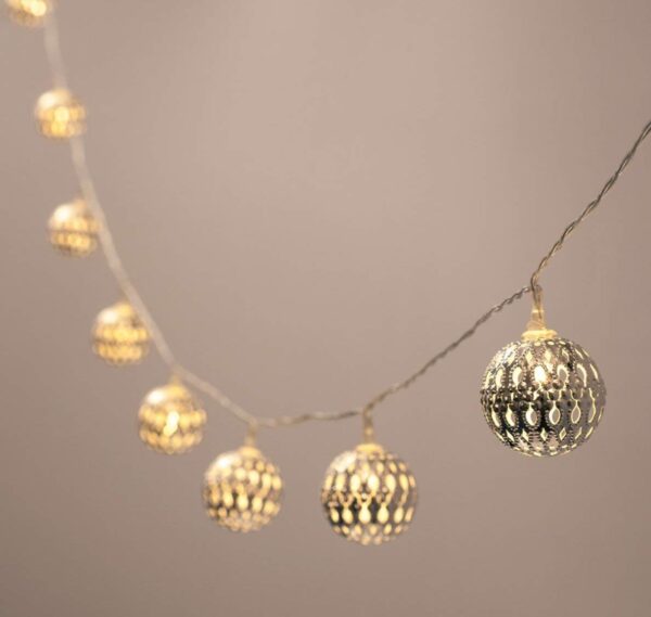 10 big Silver metal Ball with White LED Lights - Image 4
